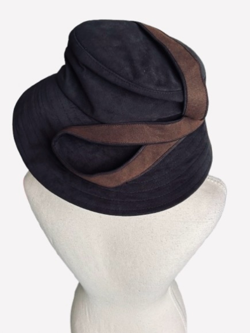 Vintage ERIC JAVITS Hat Weatherproof Fabric Brown Black 60s 70s - Picture 5 of 16
